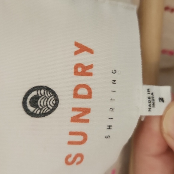 Sundry Anthropologie White Button-Up Polka Dot Size 2 - Picture 10 of 10